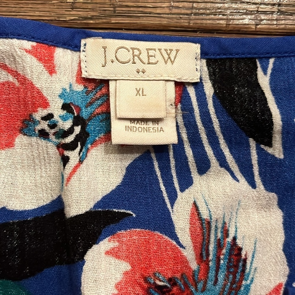 J Crew Floral Tunic Top Size XL - Picture 2 of 10